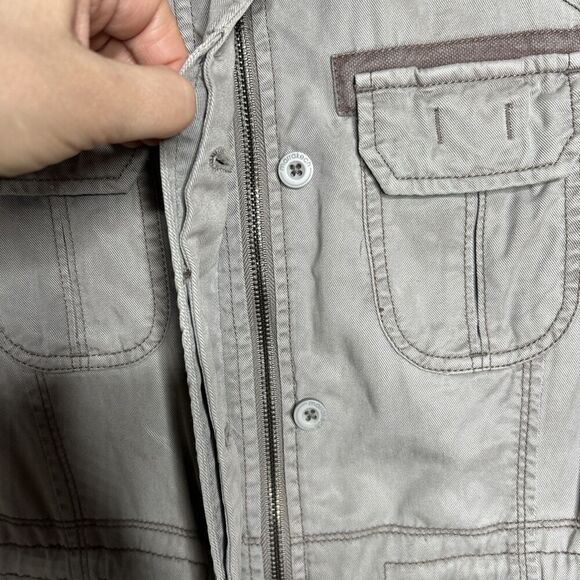 Marakech Anthropologie Utility Jacket Light Gray Army Size M - Picture 7 of 13